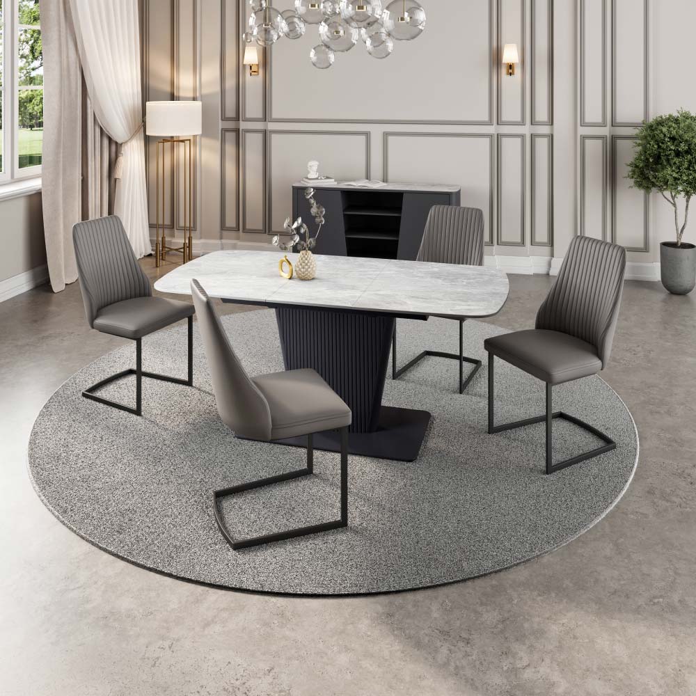 Castello 160-200cm Grey Ceramic Extending Dining Table