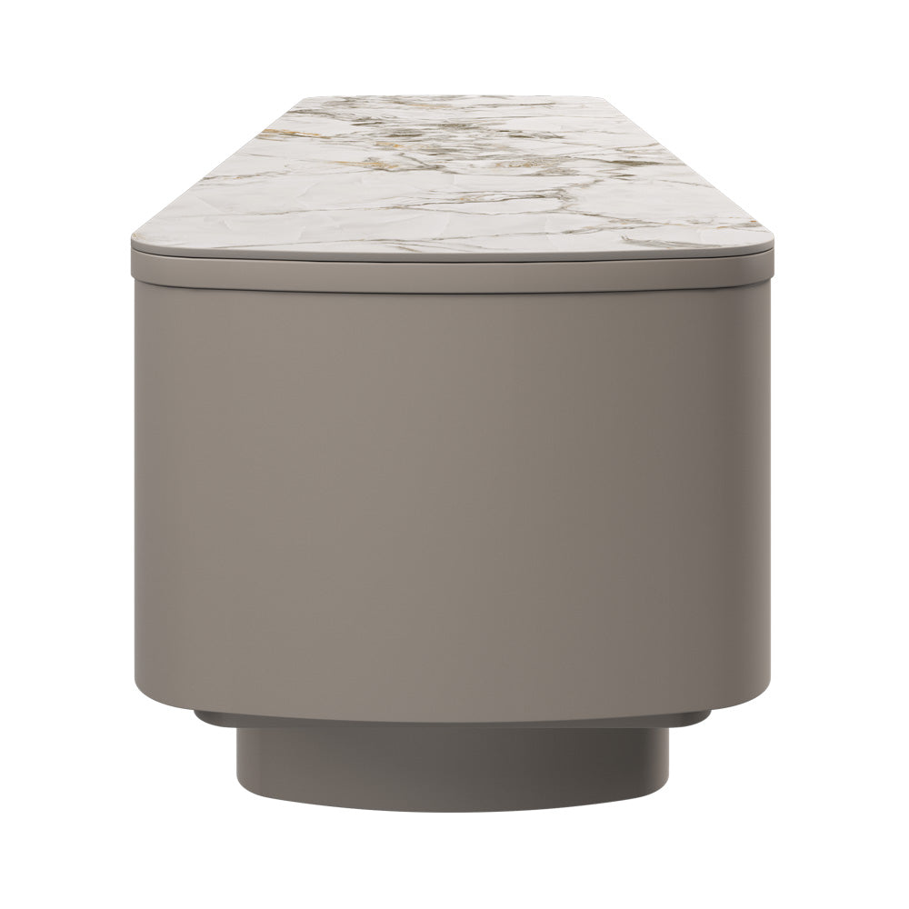 Castello White Ceramic TV Unit