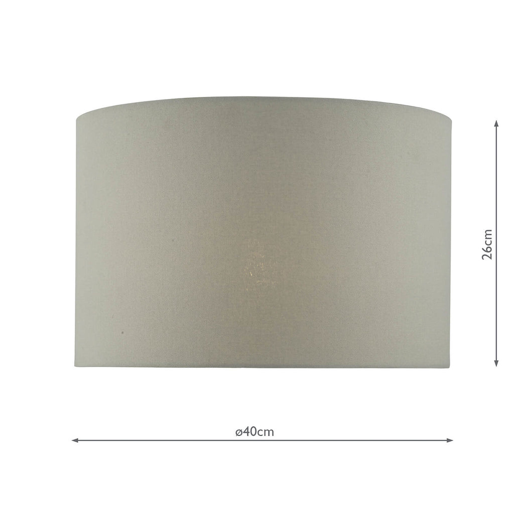 Cassandra Grey Cotton Drum Shade 40cm<br>Grey