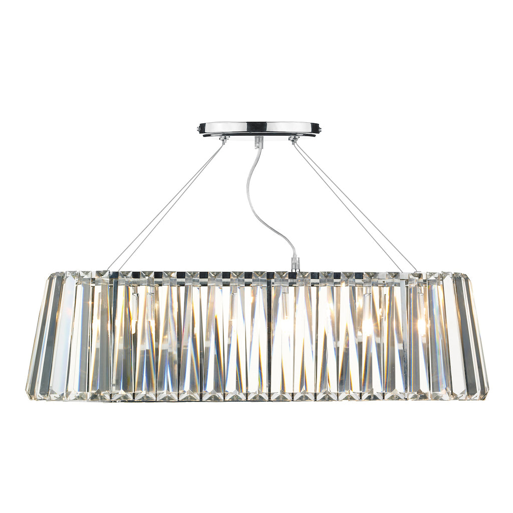 Cecilia 3 Light G9 Oval Linear Pendant Bar<br>Crystal