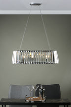 Cecilia 3 Light G9 Oval Linear Pendant Bar<br>Crystal