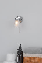 Cedric Bathroom Single Wall Spotlight Polished Chrome Glass IP44Polished Chrome