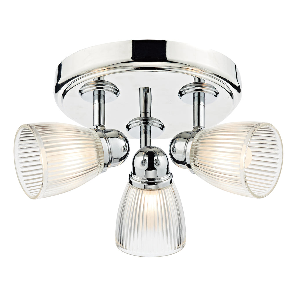 Cedric Bathroom 3 Light Spotlight Polished Chrome Glass IP44<br>Polished Chrome