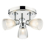 Cedric Bathroom 3 Light Spotlight Polished Chrome Glass IP44<br>Polished Chrome
