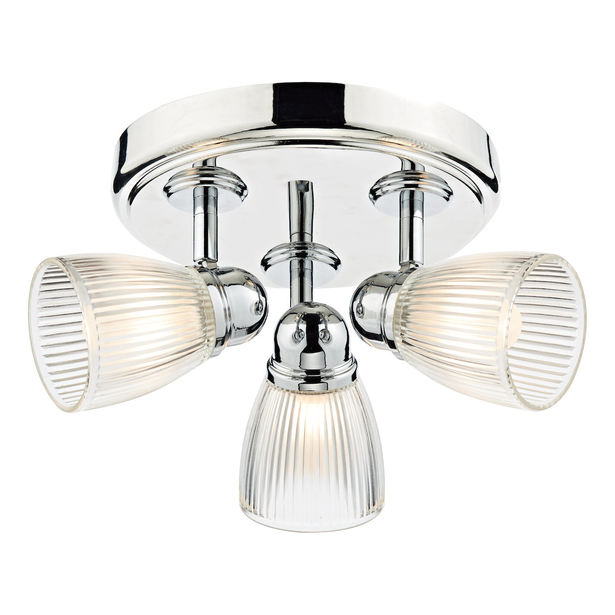 Cedric Bathroom 3 Light Spotlight Polished Chrome Glass IP44<br>Polished Chrome