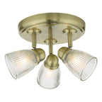 Cedric Bathroom 3 Light Spotlight Antique Brass Glass IP44<br>Antique Brass
