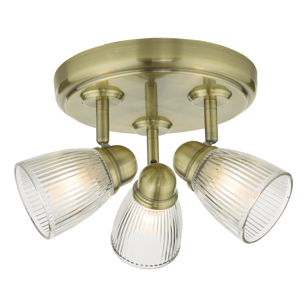 Cedric Bathroom 3 Light Spotlight Antique Brass Glass IP44<br>Antique Brass