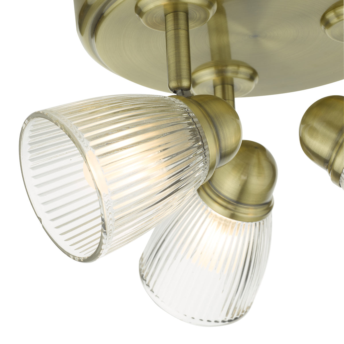 Cedric Bathroom 3 Light Spotlight Antique Brass Glass IP44<br>Antique Brass