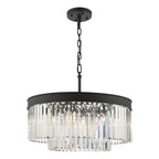 Celeus 6 Light Chandelier Anthracite & Crystal<br>Matt Black
