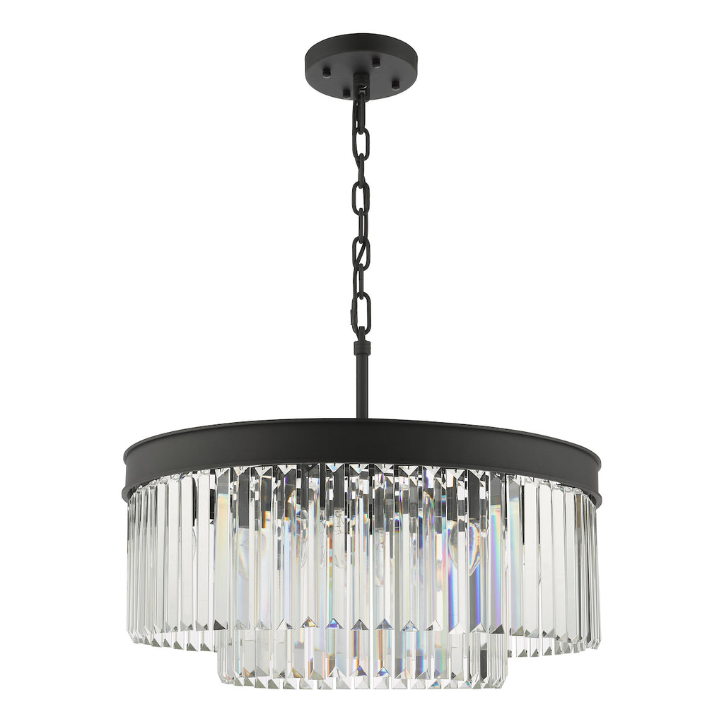 Celeus 6 Light Chandelier Anthracite & Crystal<br>Matt Black