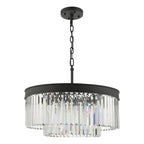Celeus 6 Light Chandelier Anthracite & Crystal<br>Matt Black