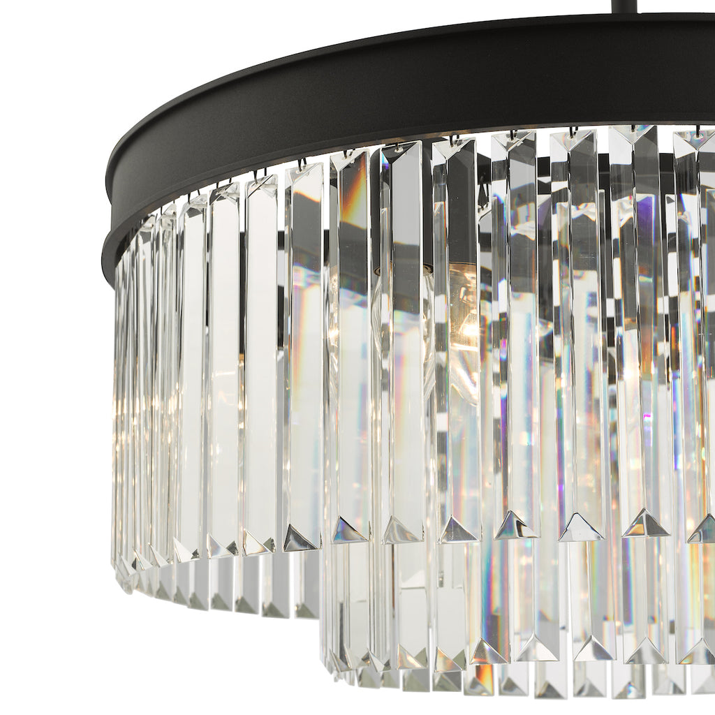 Celeus 6 Light Chandelier Anthracite & Crystal<br>Matt Black