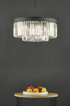 Celeus 6 Light Chandelier Anthracite & Crystal<br>Matt Black