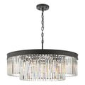 Celeus 8 Light Chandelier Anthracite & Crystal<br>Satin Black