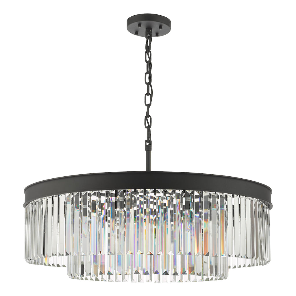 Celeus 8 Light Chandelier Anthracite & Crystal<br>Satin Black