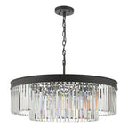 Celeus 8 Light Chandelier Anthracite & Crystal<br>Satin Black