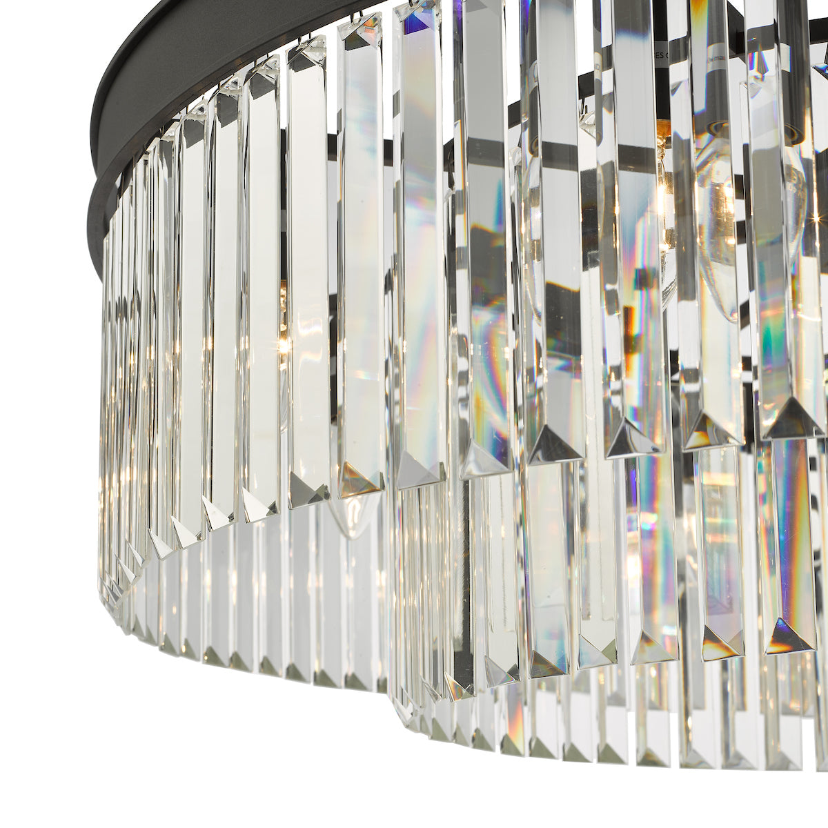 Celeus 8 Light Chandelier Anthracite & Crystal<br>Satin Black