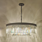 Celeus 8 Light Chandelier Anthracite & Crystal<br>Satin Black