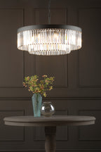 Celeus 8 Light Chandelier Anthracite & Crystal<br>Satin Black