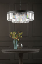 Celeus 8 Light Chandelier Anthracite & Crystal<br>Satin Black