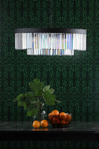 Celeus 8 Light Chandelier Anthracite & Crystal<br>Satin Black