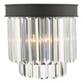 Celeus 2 Light Wall Light Anthracite & Crystal<br>Matt Black