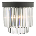 Celeus 2 Light Wall Light Anthracite & Crystal<br>Matt Black