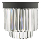 Celeus 2 Light Wall Light Anthracite & Crystal<br>Matt Black