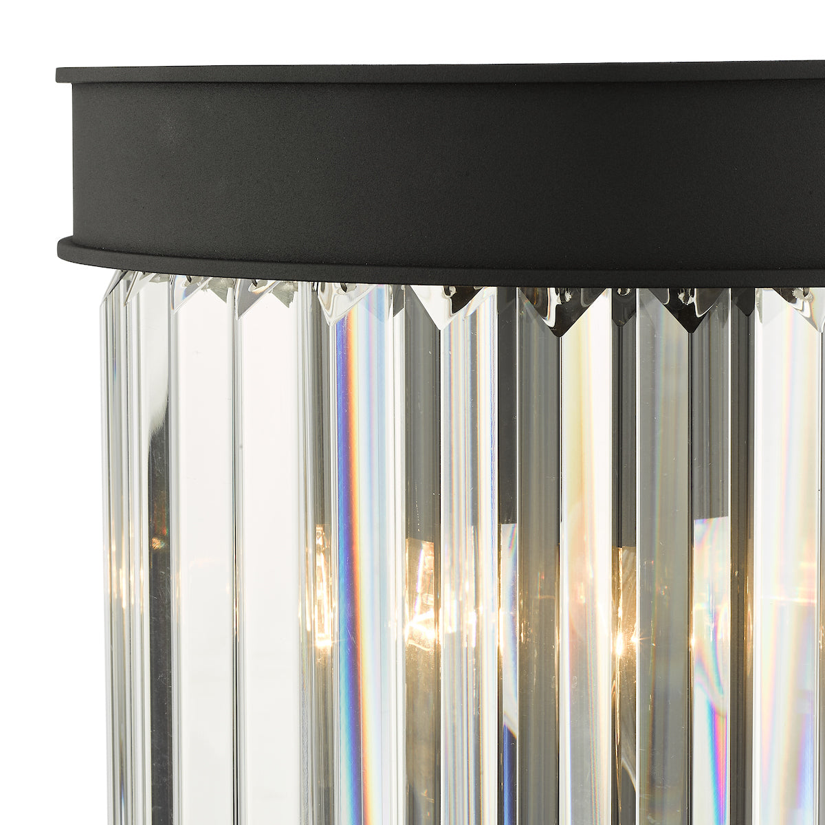 Celeus 2 Light Wall Light Anthracite & Crystal<br>Matt Black
