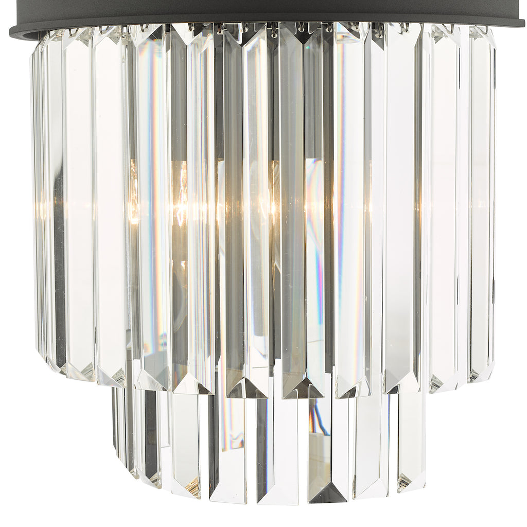 Celeus 2 Light Wall Light Anthracite & Crystal<br>Matt Black