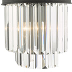 Celeus 2 Light Wall Light Anthracite & Crystal<br>Matt Black