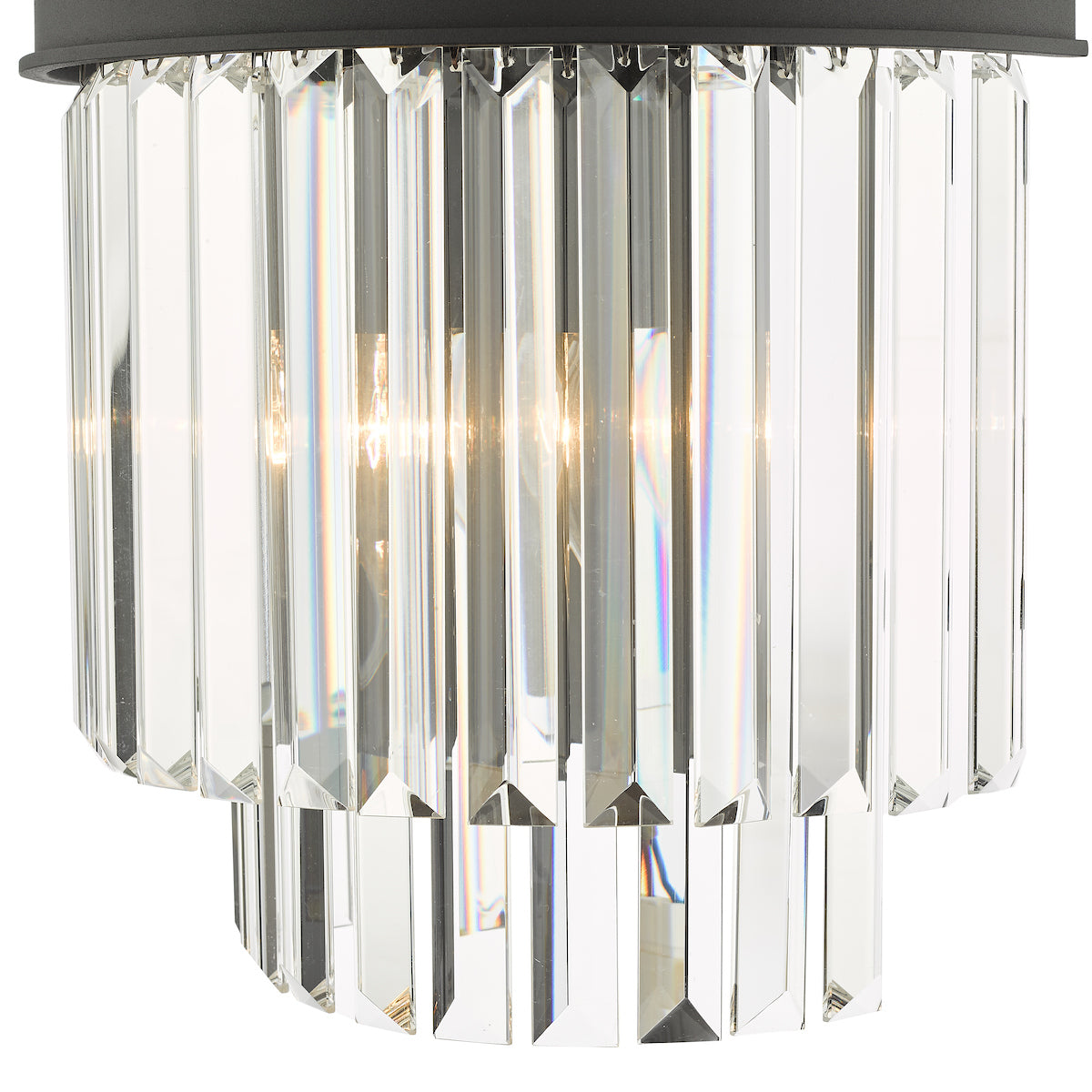 Celeus 2 Light Wall Light Anthracite & Crystal<br>Matt Black