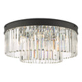 Celeus 6 Light Flush Matt Anthracite & Crystal<br>Matt Black