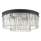Celeus 6 Light Flush Matt Anthracite & Crystal<br>Matt Black