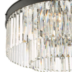 Celeus 6 Light Flush Matt Anthracite & Crystal<br>Matt Black