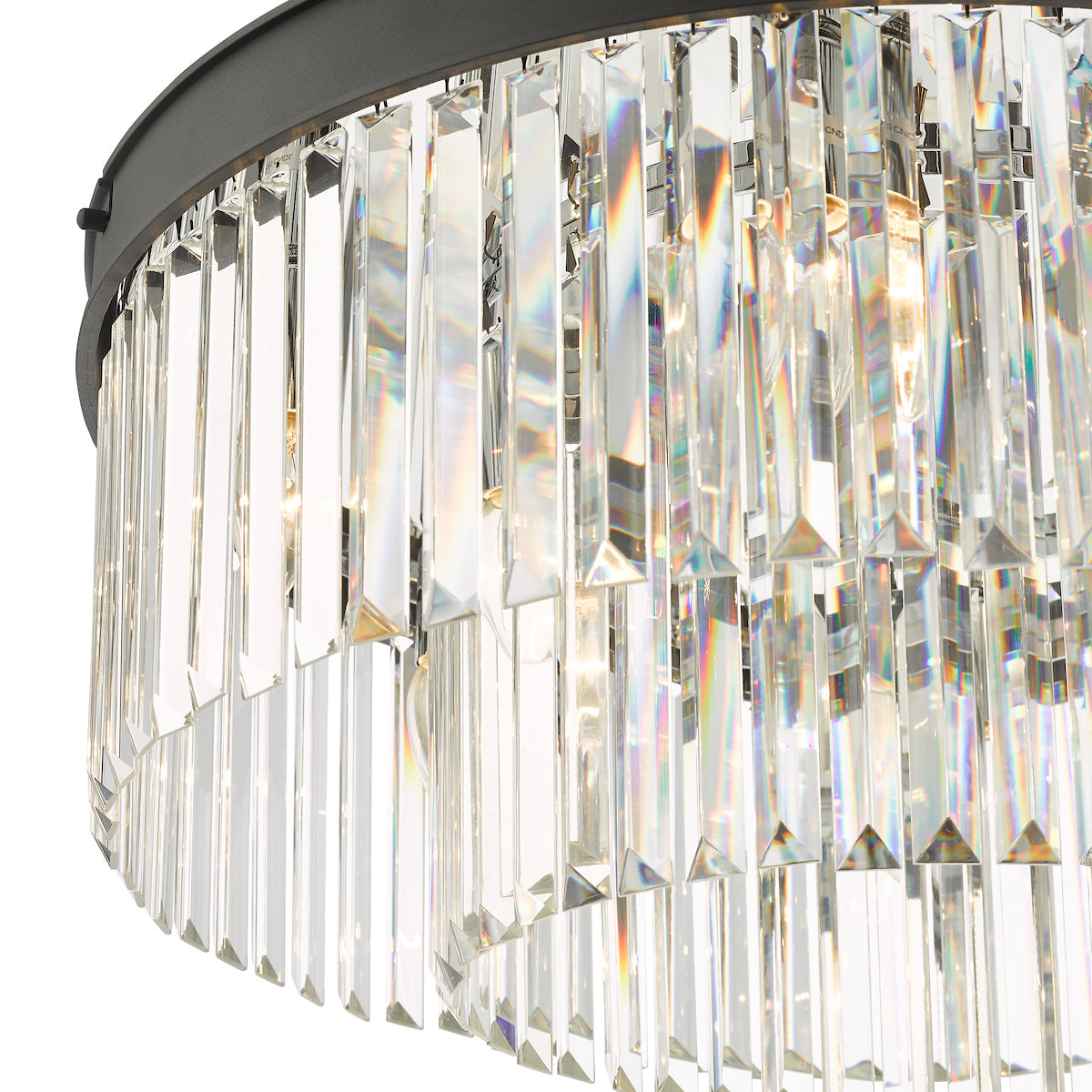 Celeus 6 Light Flush Matt Anthracite & Crystal<br>Matt Black