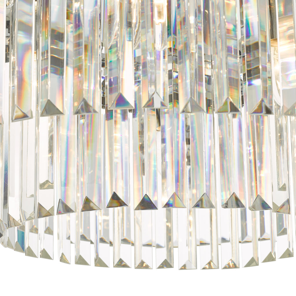 Celeus 6 Light Flush Matt Anthracite & Crystal<br>Matt Black