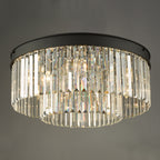 Celeus 6 Light Flush Matt Anthracite & Crystal<br>Matt Black