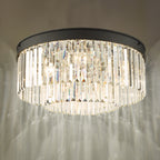 Celeus 6 Light Flush Matt Anthracite & Crystal<br>Matt Black