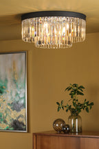 Celeus 6 Light Flush Matt Anthracite & Crystal<br>Matt Black