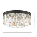Celeus 6 Light Flush Matt Anthracite & Crystal<br>Matt Black
