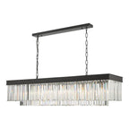 Celeus 6 Light Bar Pendant Anthracite & Crystal<br>Matt Black