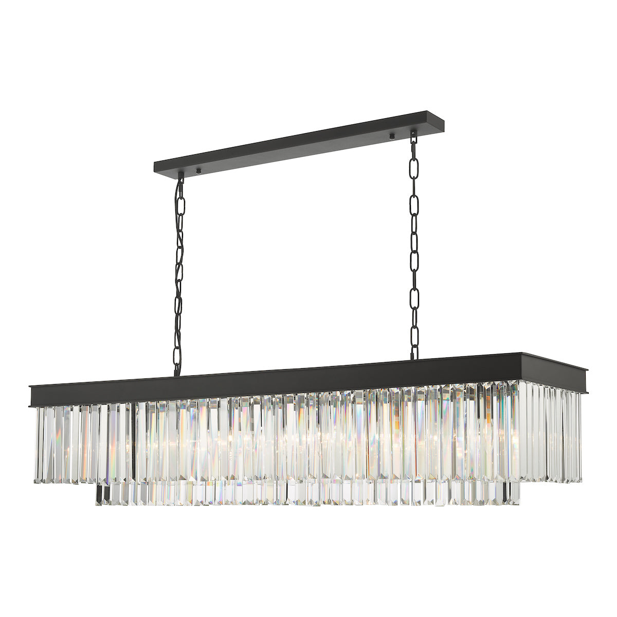 Celeus 6 Light Bar Pendant Anthracite & Crystal<br>Matt Black