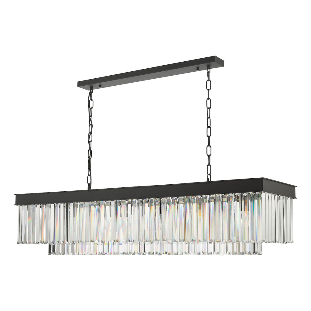 Celeus 6 Light Bar Pendant Anthracite & Crystal<br>Matt Black