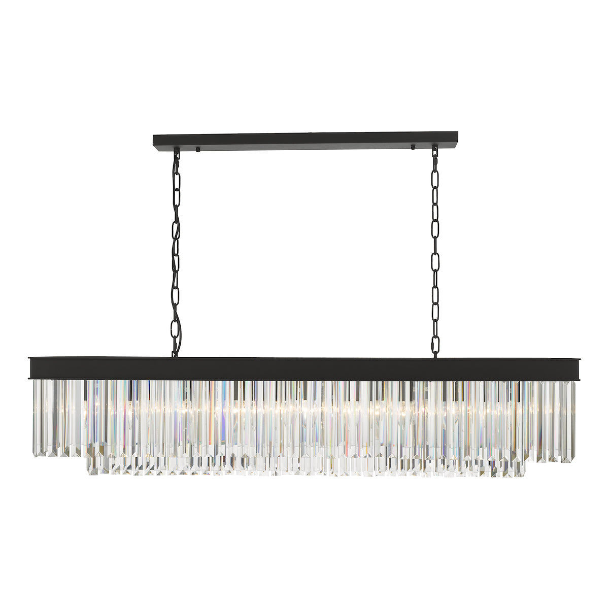 Celeus 6 Light Bar Pendant Anthracite & Crystal<br>Matt Black