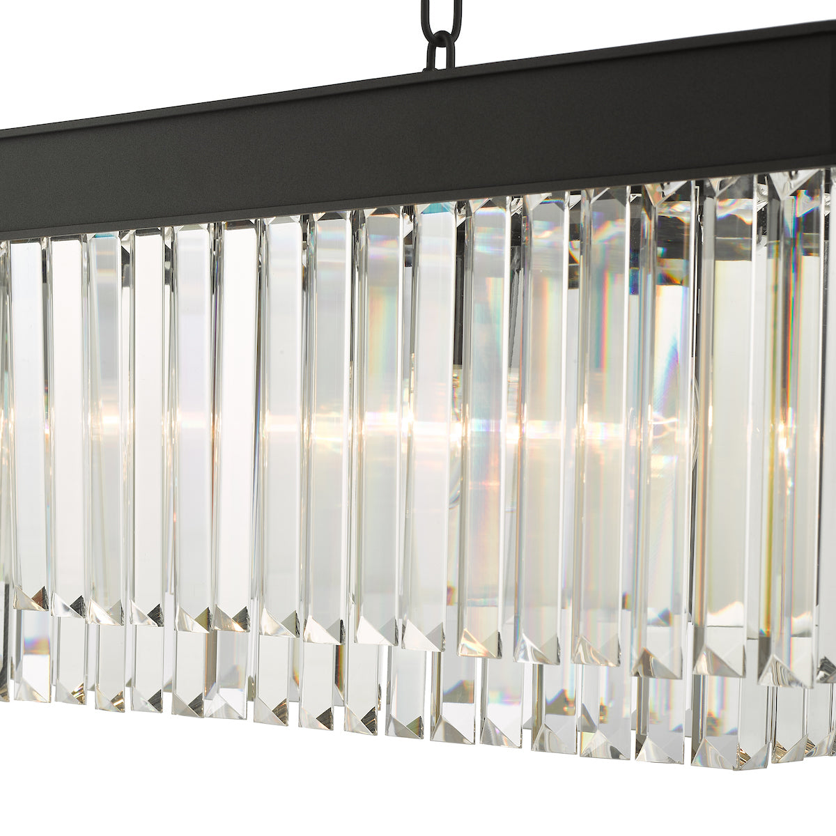 Celeus 6 Light Bar Pendant Anthracite & Crystal<br>Matt Black