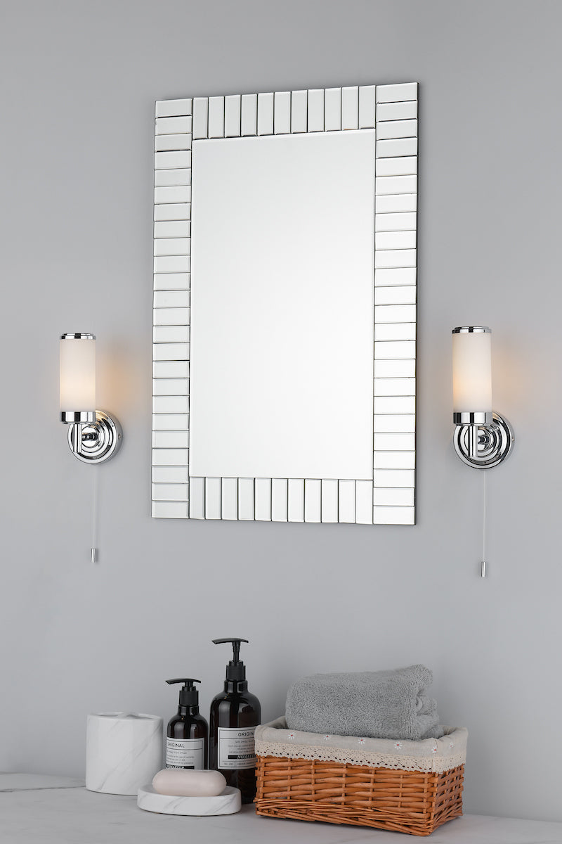 Century Bathroom Wall Light Polished Chrome Opal Glass IP44<br>Polished Chrome