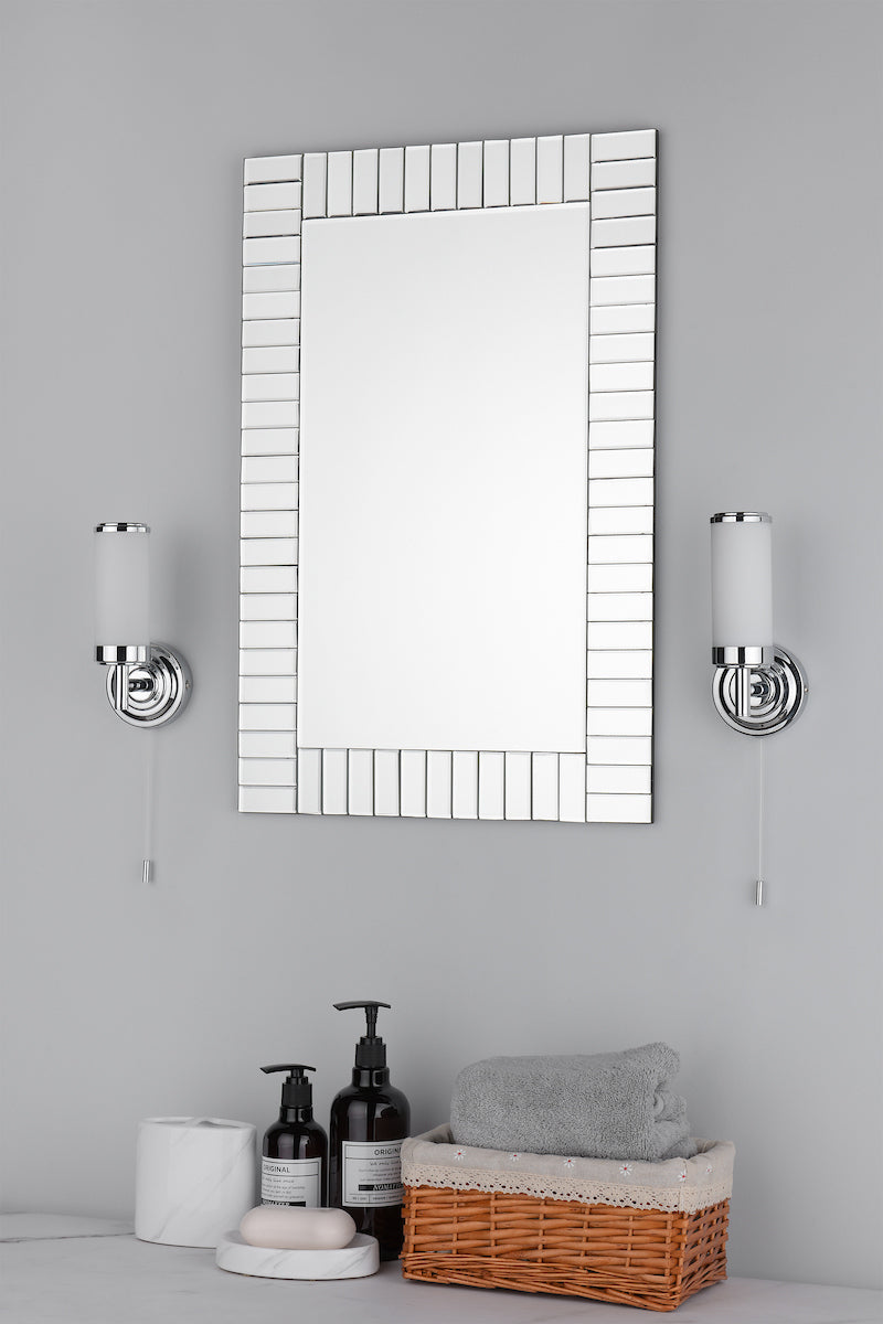 Century Bathroom Wall Light Polished Chrome Opal Glass IP44<br>Polished Chrome
