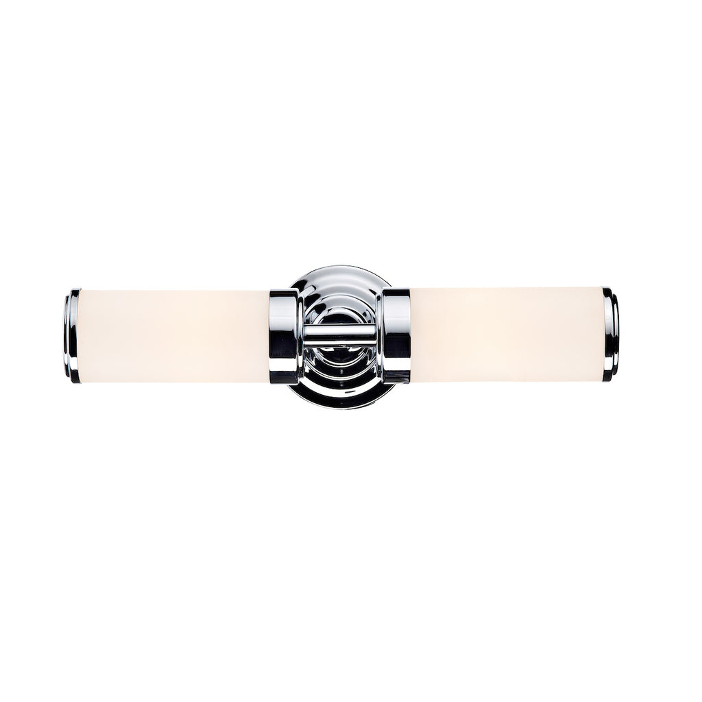 Century Bathroom 2 Light Wall Light Polished Chrome Opal Glass IP44<br>Polished Chrome