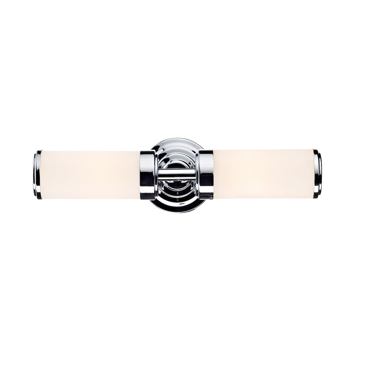 Century Bathroom 2 Light Wall Light Polished Chrome Opal Glass IP44<br>Polished Chrome